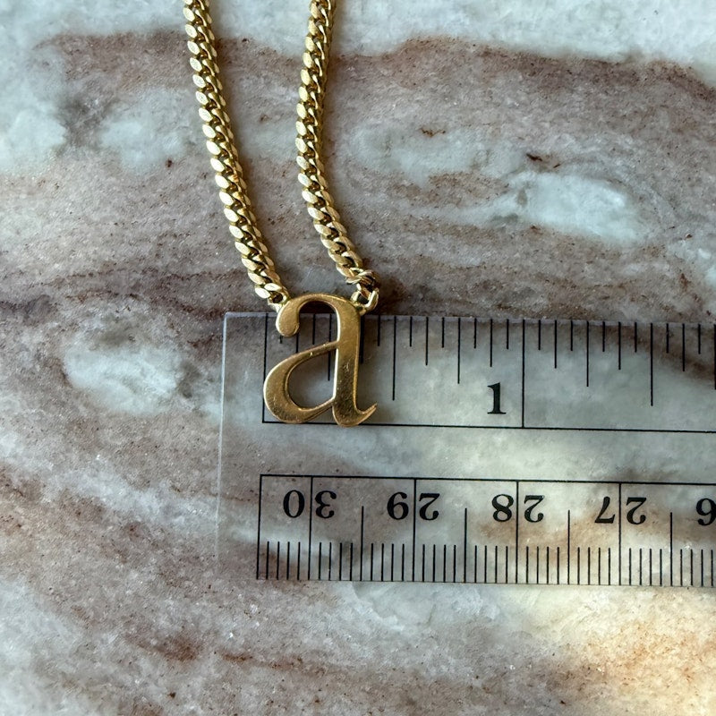 Shylee Rose 14k Yellow Gold Lowercase Roman Times “a” Initial Necklace