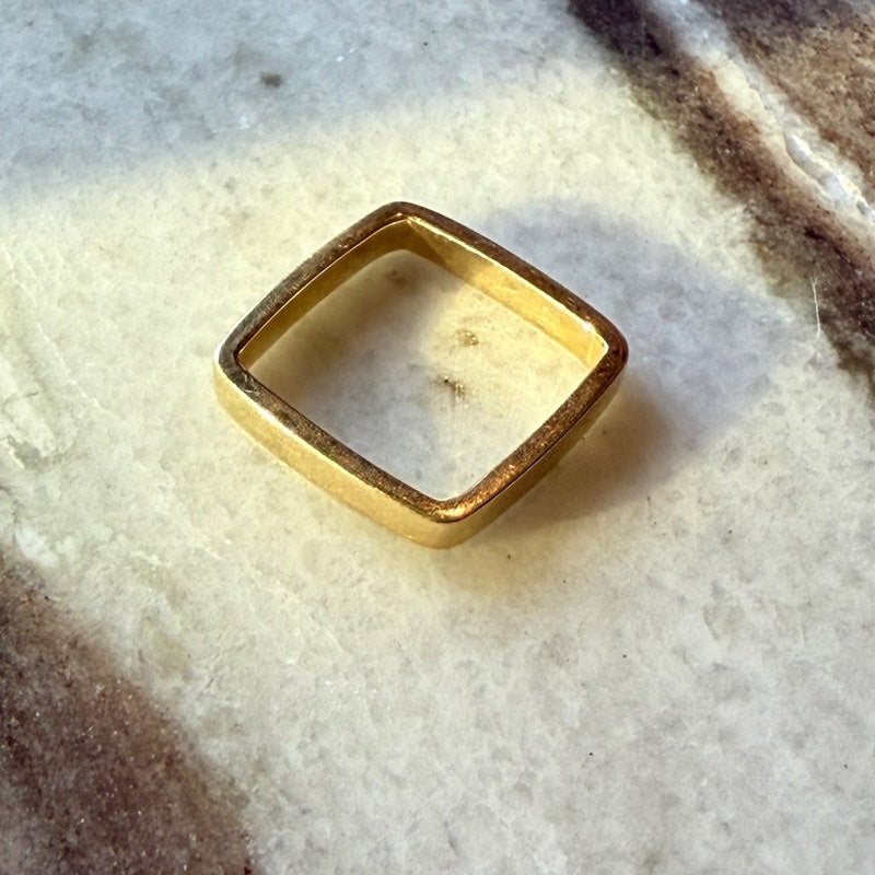 Shylee Rose 14k Yellow Gold Solid Square Ring