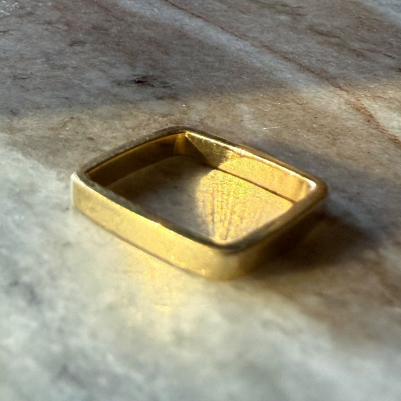 Shylee Rose 14k Yellow Gold Solid Square Ring