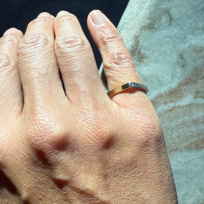 Shylee Rose 14k Yellow Gold Solid Square Ring