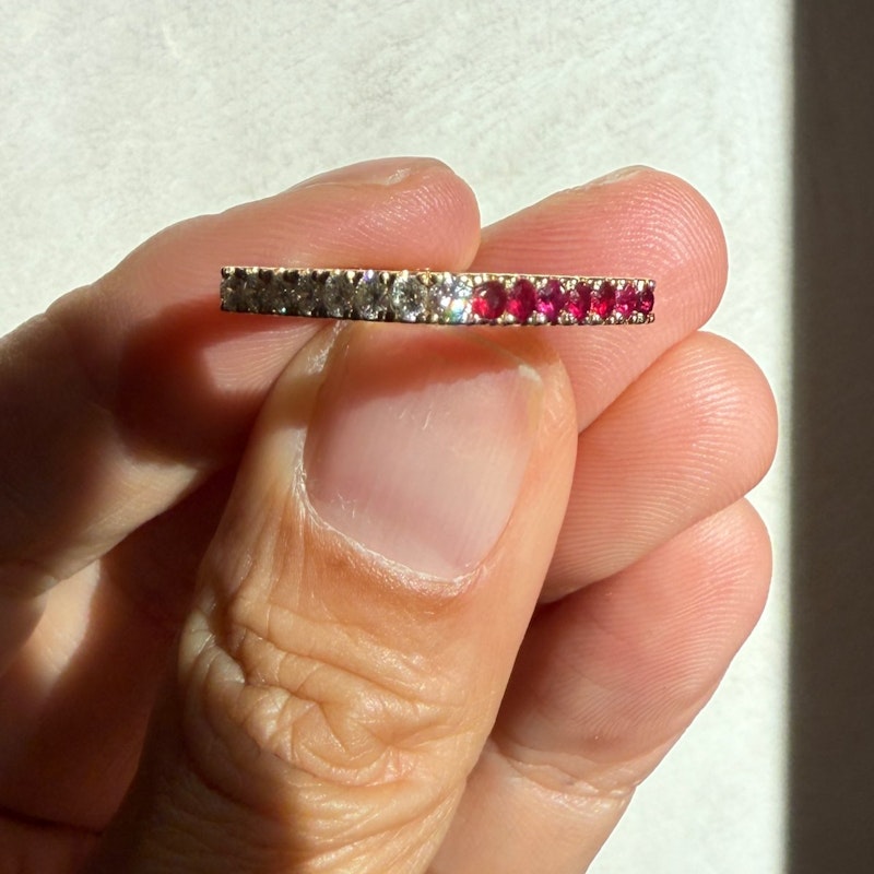 Shylee Rose 14k Yellow Gold Diamond & Ruby Square Ring
