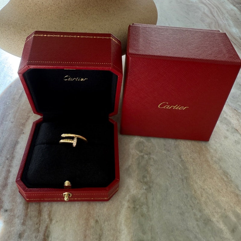 Cartier 18k Yellow Gold Juste Un Clou Diamond Nail Ring