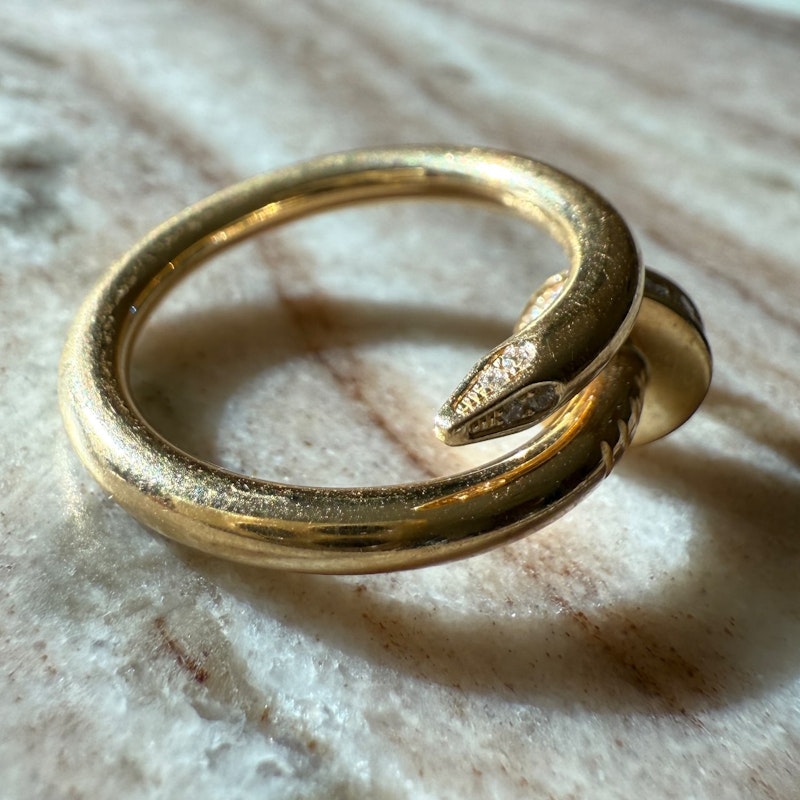 Cartier 18k Yellow Gold Juste Un Clou Diamond Nail Ring