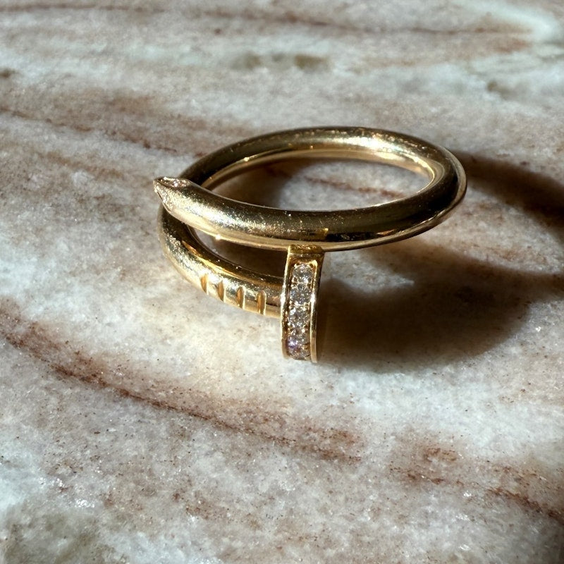 Cartier 18k Yellow Gold Juste Un Clou Diamond Nail Ring