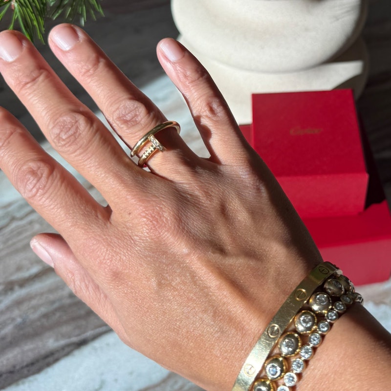 Cartier 18k Yellow Gold Juste Un Clou Diamond Nail Ring