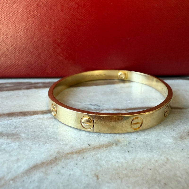 Cartier 18k Yellow Gold LOVE Bracelet, Classic Model, Size 18