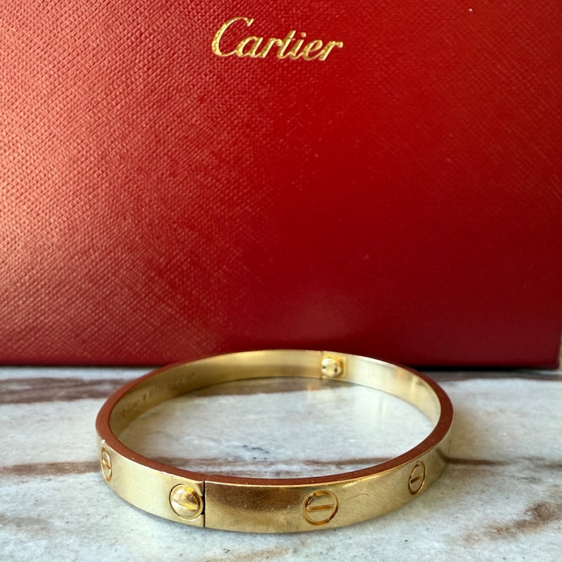 Cartier 18k Yellow Gold LOVE Bracelet, Classic Model, Size 18