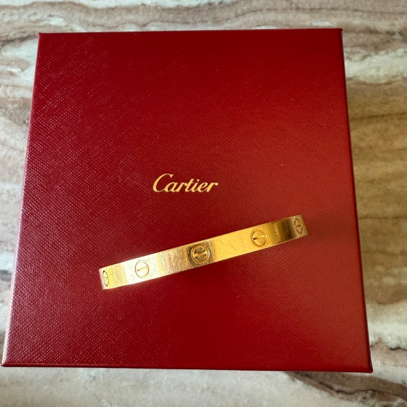 Cartier 18k Yellow Gold LOVE Bracelet, Classic Model, Size 18