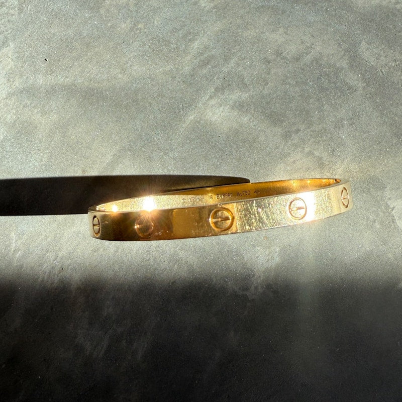 Cartier 18k Yellow Gold LOVE Bracelet, Classic Model, Size 18