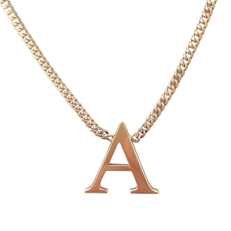 Shylee Rose 14k Yellow Gold Uppercase Roman Times “A” Initial Necklace
