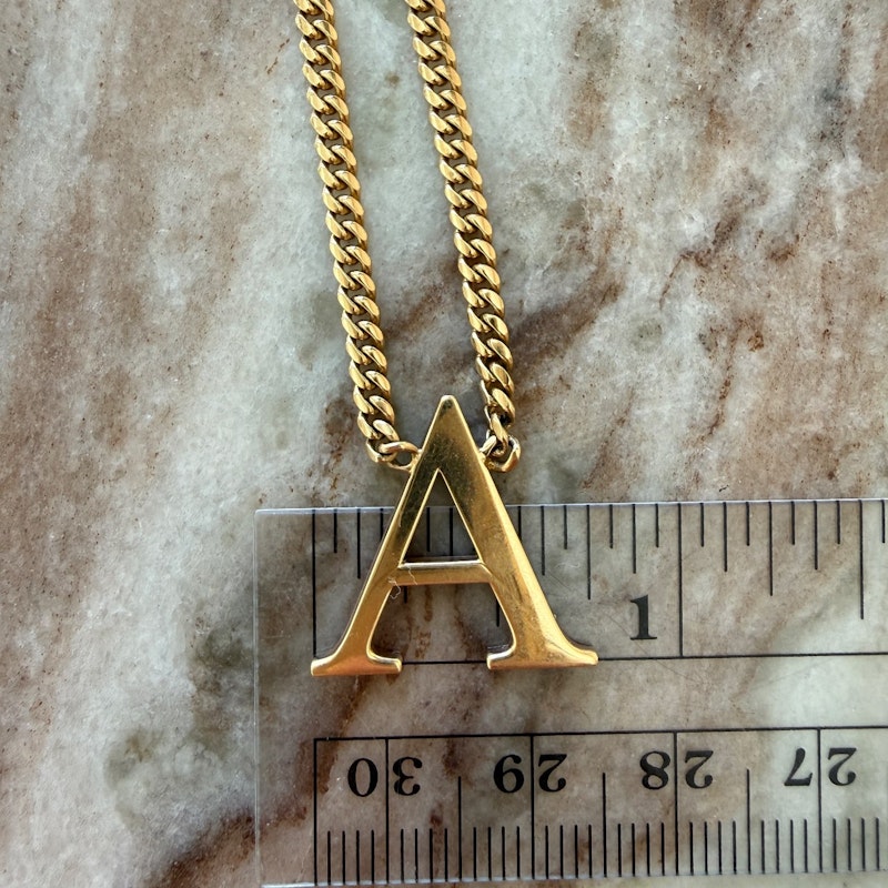 Shylee Rose 14k Yellow Gold Uppercase Roman Times “A” Initial Necklace