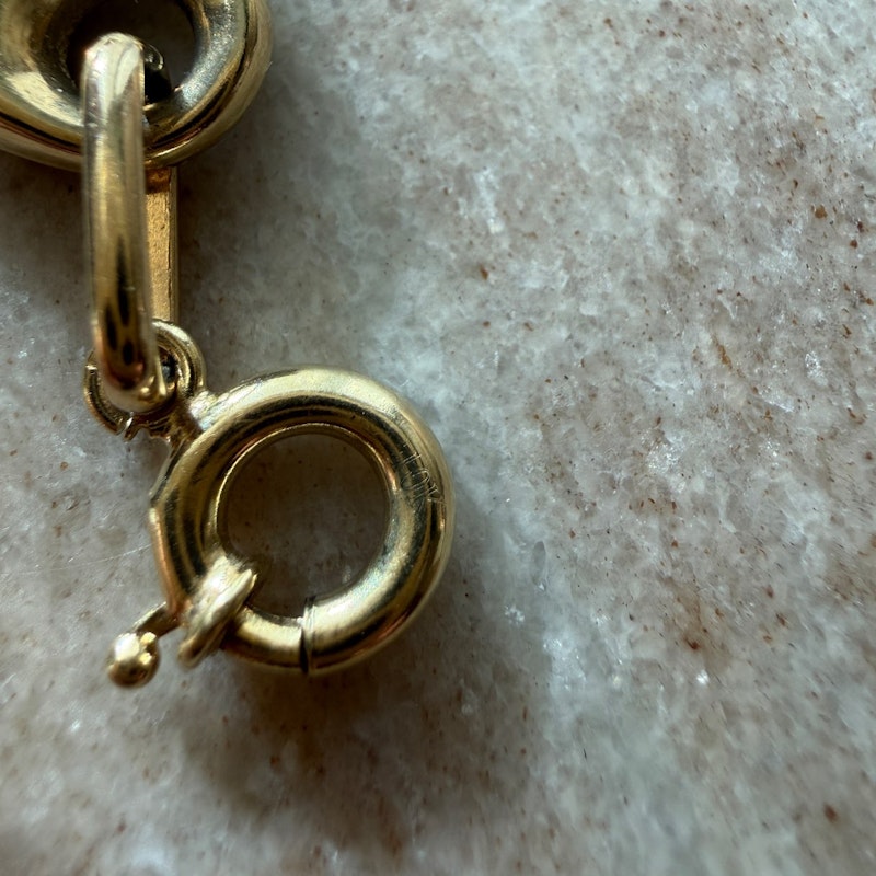 Vintage 10k Yellow Gold Puffy Heart Mariner Chain Bracelet