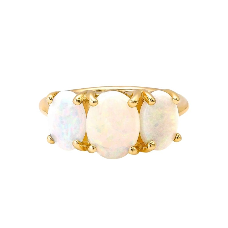 Charlie & Marcelle Gumdrop Ring with Three Opal Cabochons