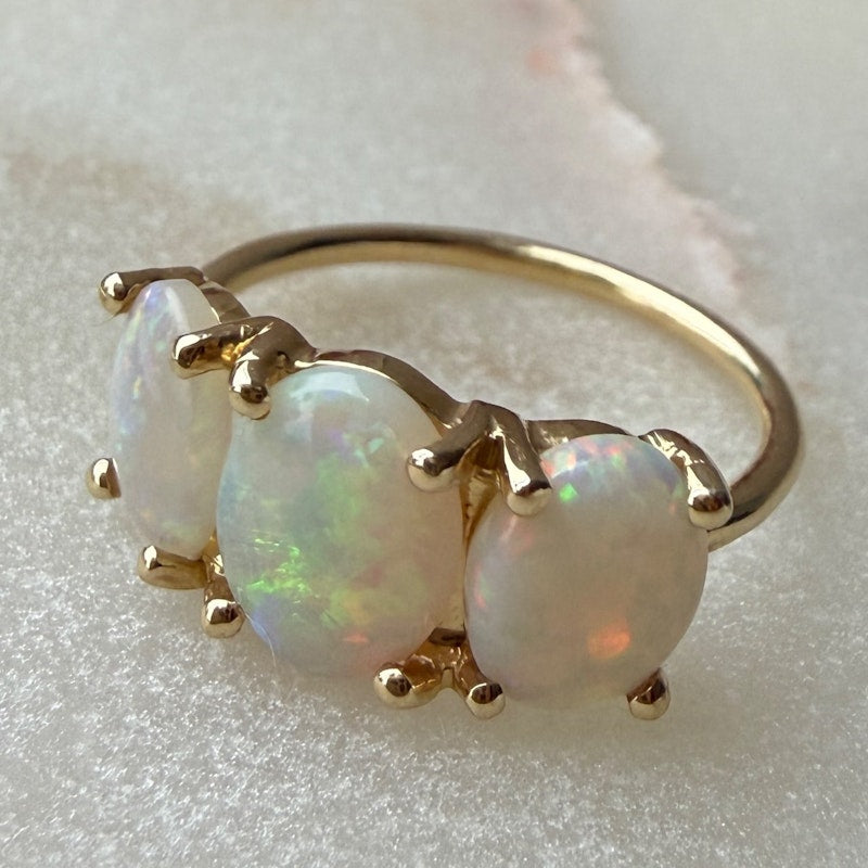 Charlie & Marcelle Gumdrop Ring with Three Opal Cabochons