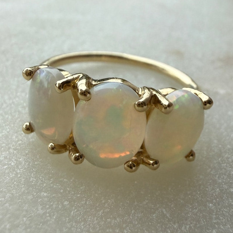 Charlie & Marcelle Gumdrop Ring with Three Opal Cabochons