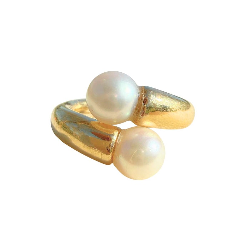 Cartier 18k Yellow Gold Toi & Moi Pearl Ring