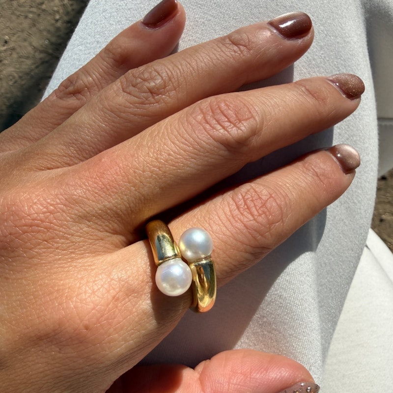 Cartier 18k Yellow Gold Toi & Moi Pearl Ring