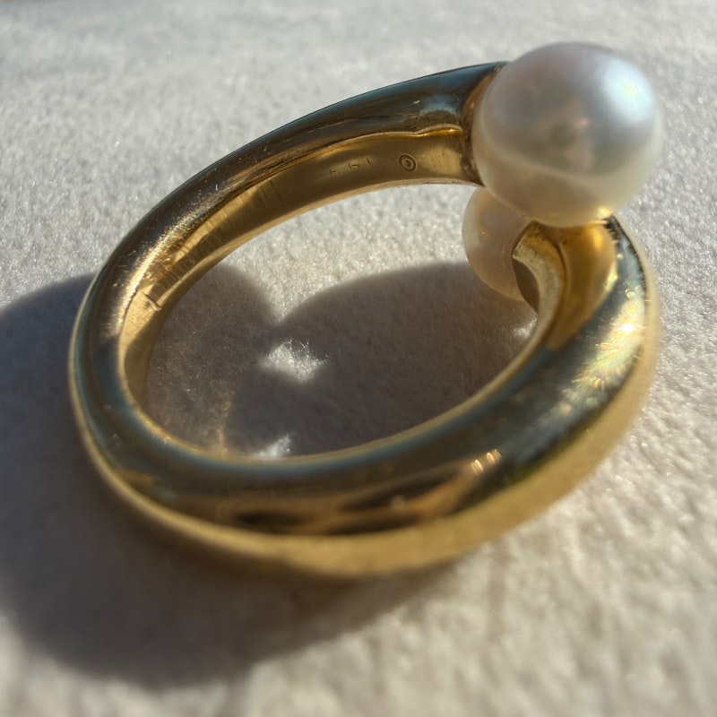Cartier 18k Yellow Gold Toi & Moi Pearl Ring