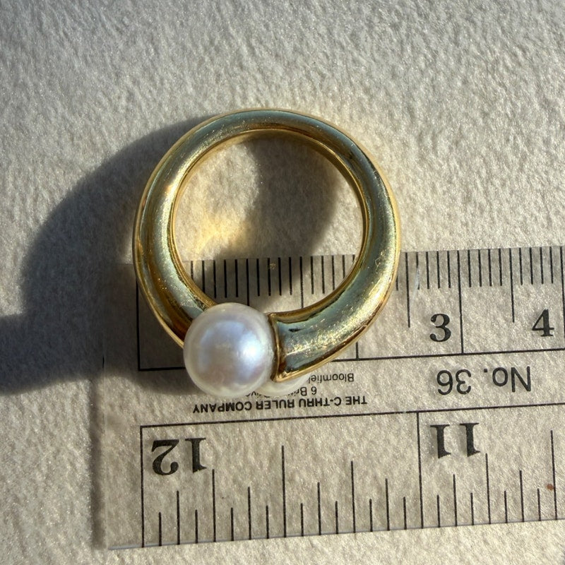 Cartier 18k Yellow Gold Toi & Moi Pearl Ring