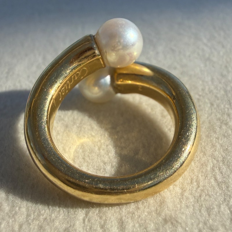 Cartier 18k Yellow Gold Toi & Moi Pearl Ring