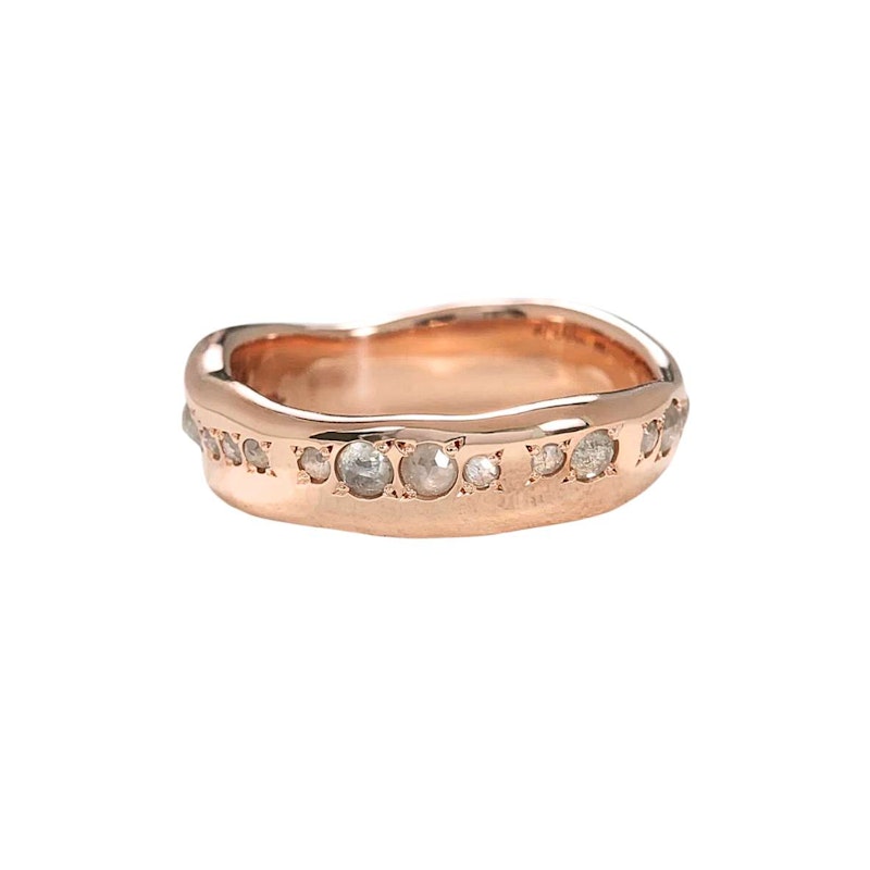 Sirciam 14k Rose Gold Rose Cut Diamond Eternity Band
