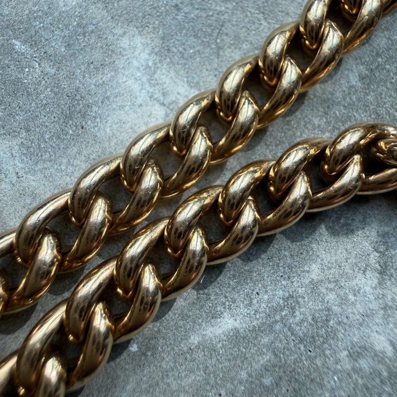14k Yellow Gold Cuban Link Diamond Heart Bracelet