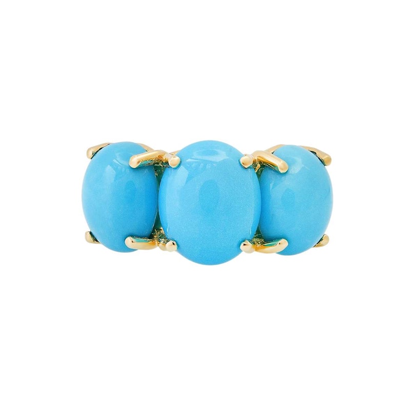 Charlie & Marcelle 14k Yellow Gold Turquoise Jumbo Gumdrop Ring