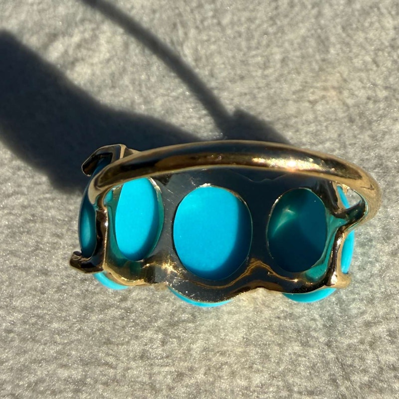 Charlie & Marcelle 14k Yellow Gold Turquoise Jumbo Gumdrop Ring