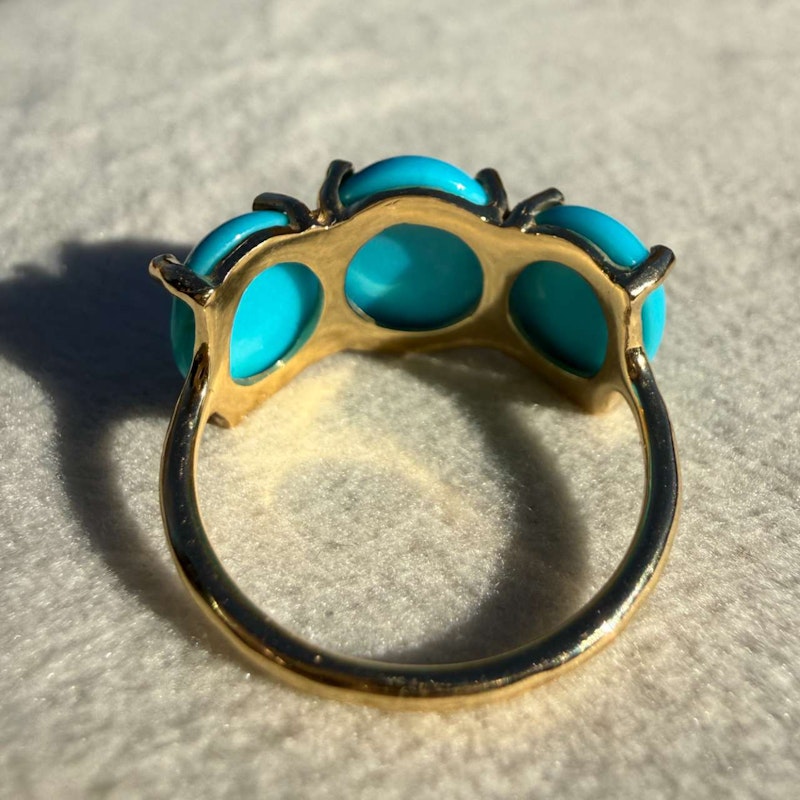 Charlie & Marcelle 14k Yellow Gold Turquoise Jumbo Gumdrop Ring