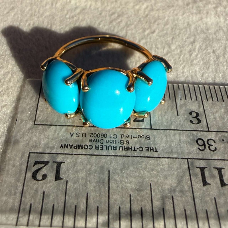 Charlie & Marcelle 14k Yellow Gold Turquoise Jumbo Gumdrop Ring