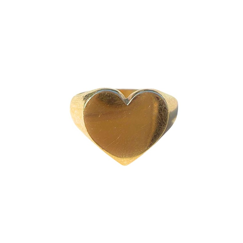 Gjenmi 14k Yellow Gold Small Heart Signet Ring