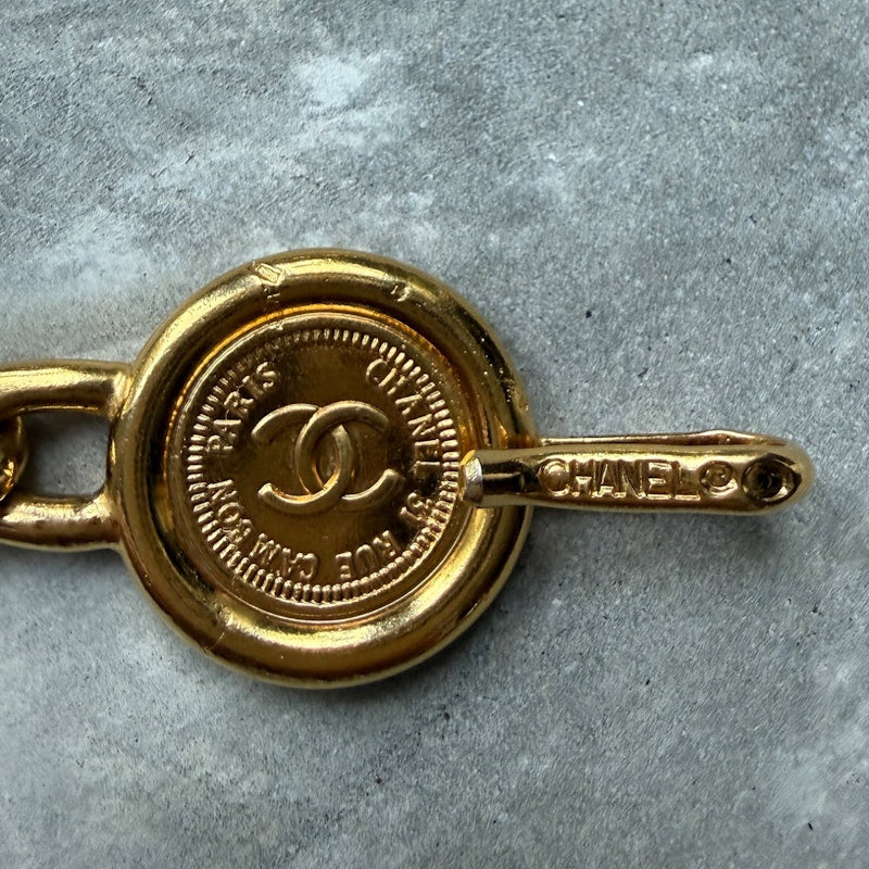 Chanel Vintage Gold-Plated CC Medallion Chain Belt