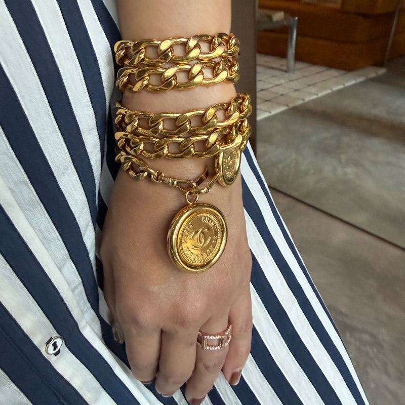 Chanel Vintage Gold-Plated CC Medallion Chain Belt