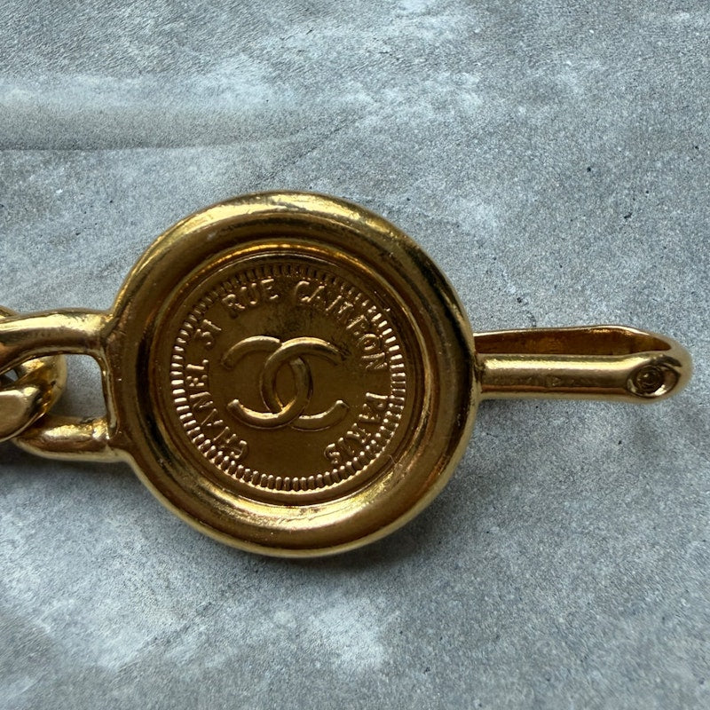 Chanel Vintage Gold-Plated CC Medallion Chain Belt