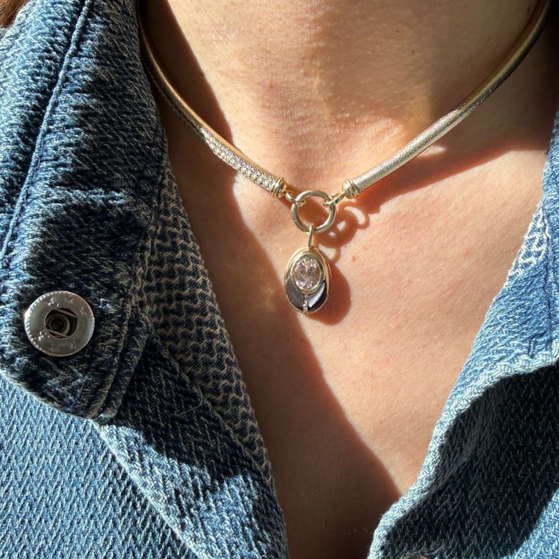 Mason and Books Morganite & Mother of Pearl Small Lovebug Pendant