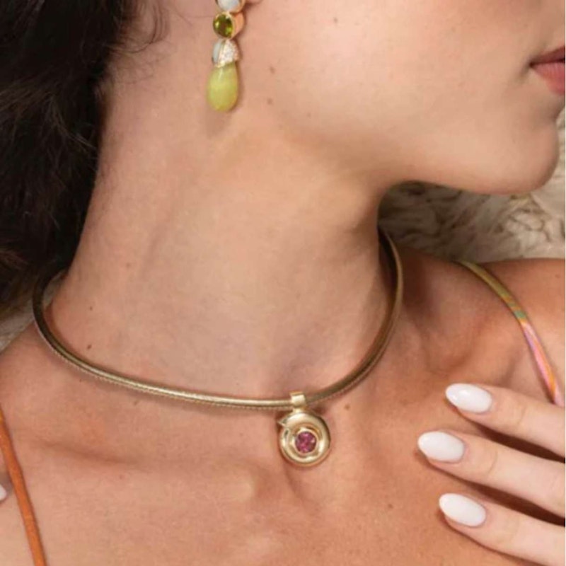 Mason and Books Golden Leather Torque Necklace