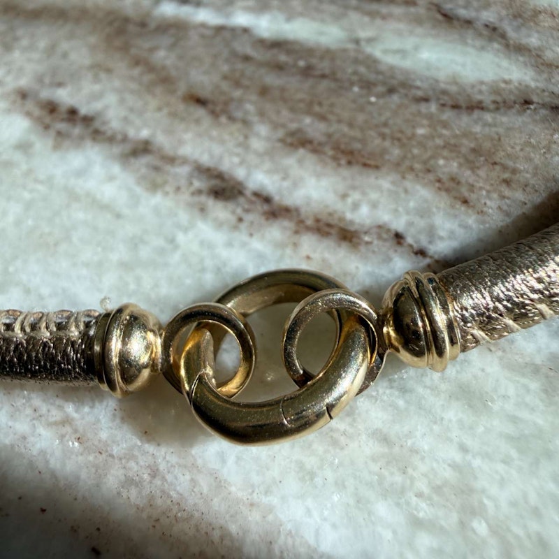 Mason and Books Golden Leather Torque Necklace