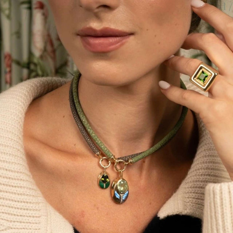 Mason and Books Golden Leather Torque Necklace