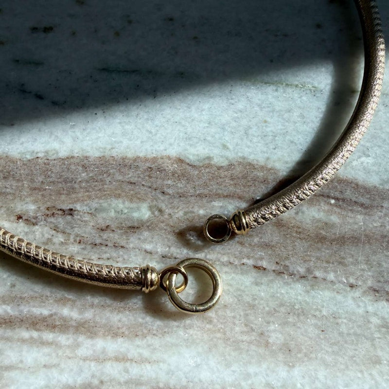 Mason and Books Golden Leather Torque Necklace