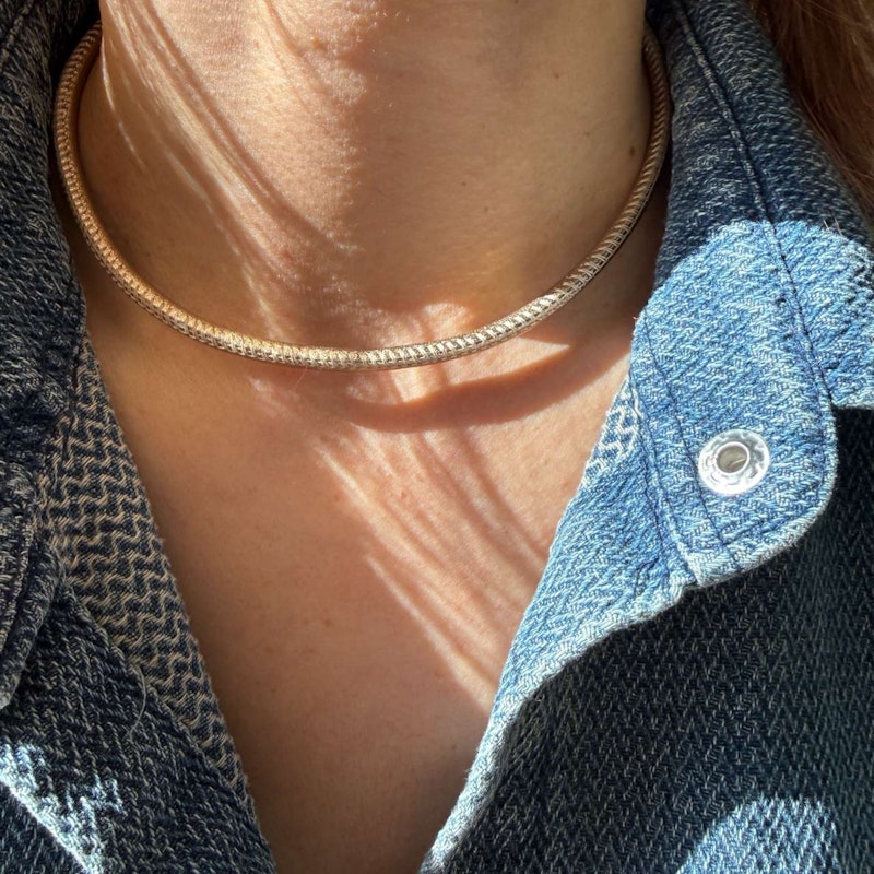 Mason and Books Golden Leather Torque Necklace
