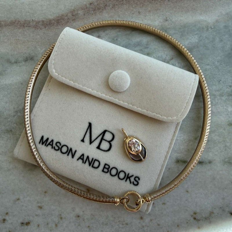Mason and Books Golden Leather Torque Necklace