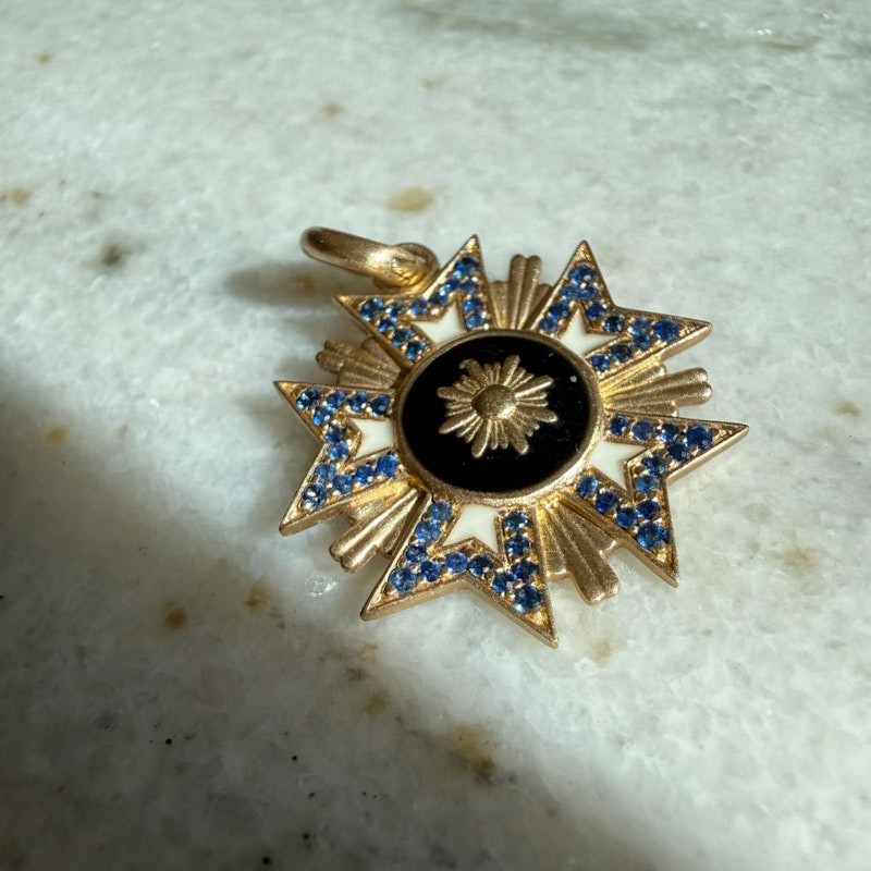 Storrow Sapphire & Enamel Florence Medallion Charm