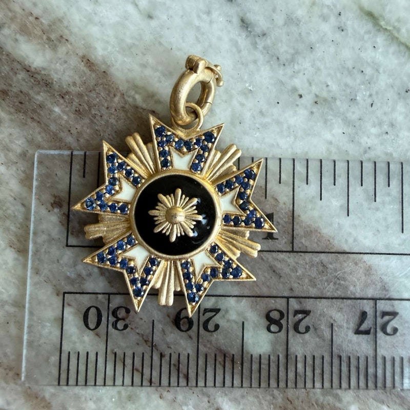 Storrow Sapphire & Enamel Florence Medallion Charm