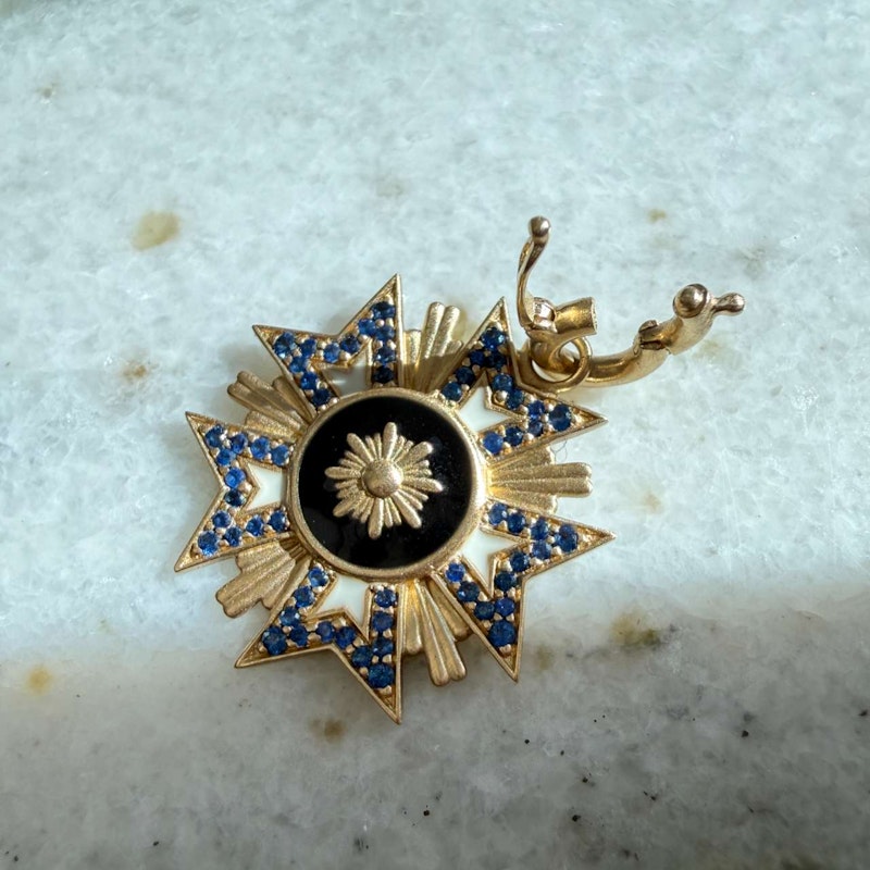 Storrow Sapphire & Enamel Florence Medallion Charm