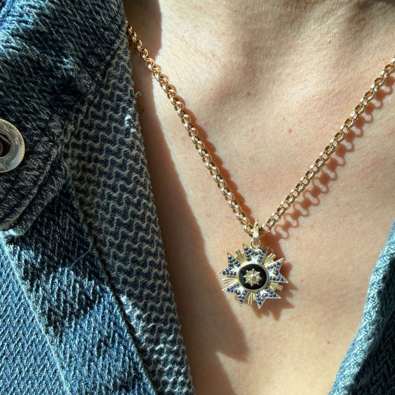 Storrow Sapphire & Enamel Florence Medallion Charm