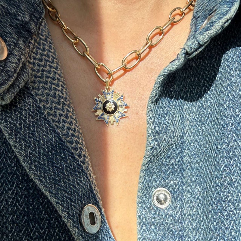Storrow Sapphire & Enamel Florence Medallion Charm