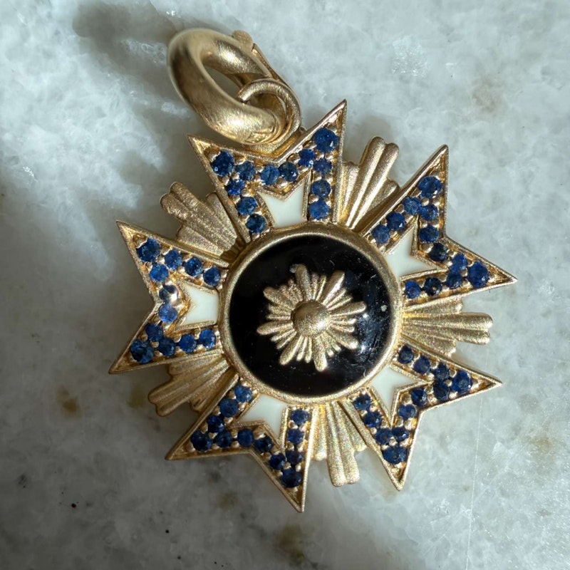 Storrow Sapphire & Enamel Florence Medallion Charm