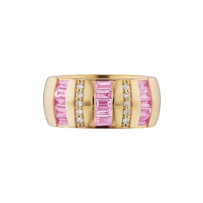 Sorellina Pink Sapphire & Diamond Tarot Baguette Ring
