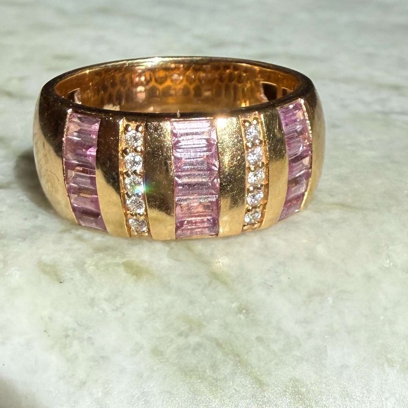 Sorellina Pink Sapphire & Diamond Tarot Baguette Ring