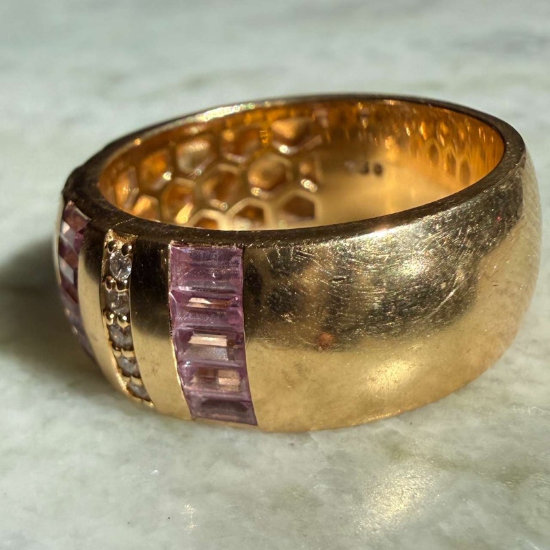 Sorellina Pink Sapphire & Diamond Tarot Baguette Ring